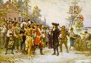 Jean Leon Gerome Ferris Landing of William Penn USA oil painting artist